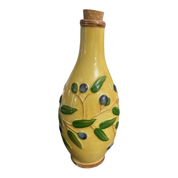 VTG Pacific Rim Hand painted Olive Oil Bottle with olives, leaves. - Picture 5 of 11